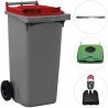 Conteneur 120 litres 2 roues Rouge