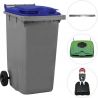 Conteneur poubelle 240 litres 2 roues Bleu