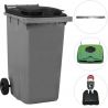Conteneur poubelle 240 litres 2 roues Gris