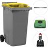 Conteneur poubelle 240 litres 2 roues Jaune