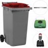 Conteneur poubelle 240 litres 2 roues Rouge