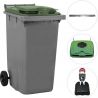 Conteneur poubelle 240 litres 2 roues Vert