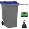 Conteneur poubelle 360 litres 2 roues Bleu