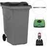 Conteneur poubelle 360 litres 2 roues Gris