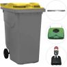 Conteneur poubelle 360 litres 2 roues Jaune