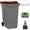 Conteneur poubelle 360 litres 2 roues Rouge