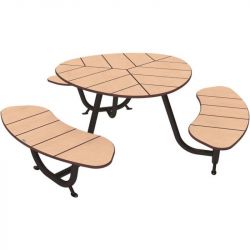 Table de pique-nique ronde noir