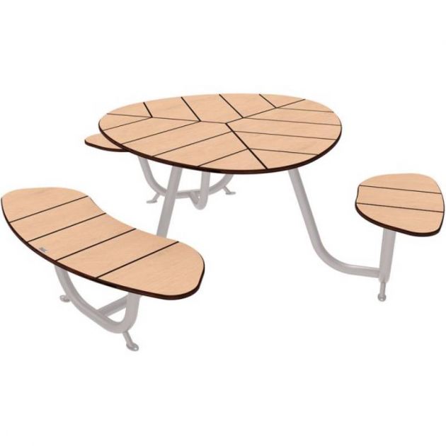 Table de pique-nique ronde PMR gris Table de pique-nique ronde PMR gris