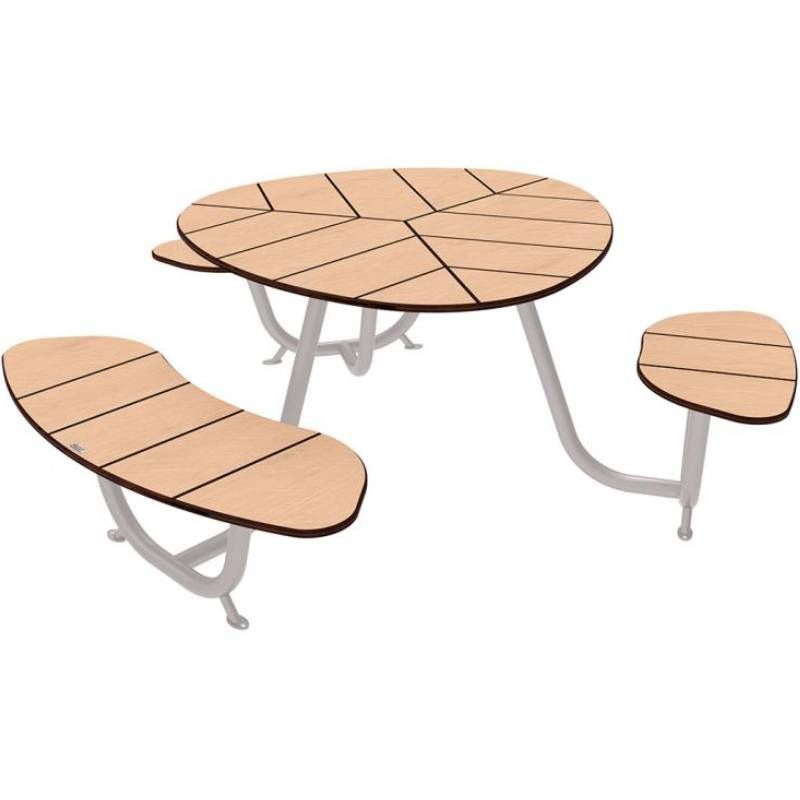 Table de pique-nique ronde PMR gris Table de pique-nique ronde PMR gris