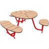 Table de pique-nique ronde PMR rouge