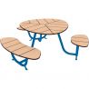 Table de pique-nique ronde PMR bleu