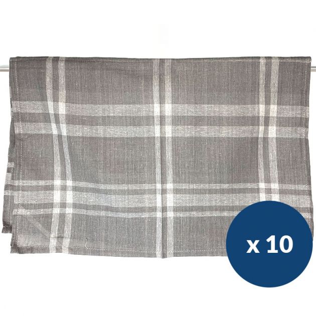 Torchons essuie-verres pur coton 50 x 70cm - lot de 10