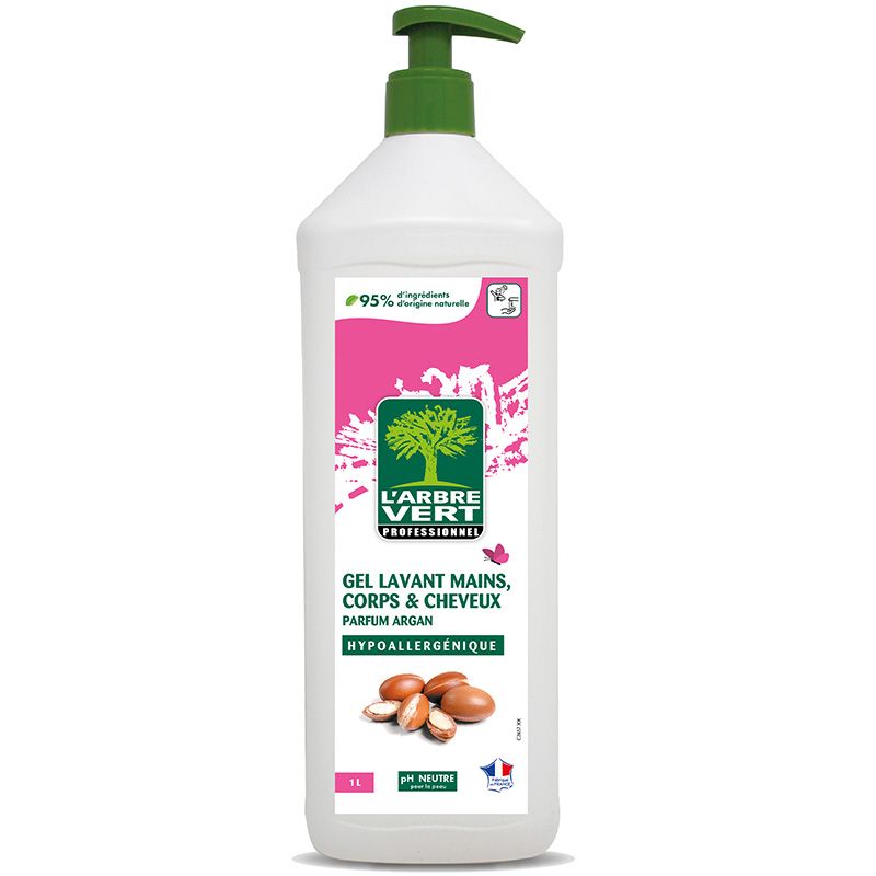 Gel douche écologique corps cheveux Argan 1 L