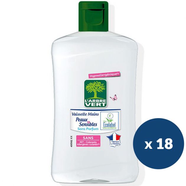 Liquide vaisselle mains 18 petits flacons 100 ml