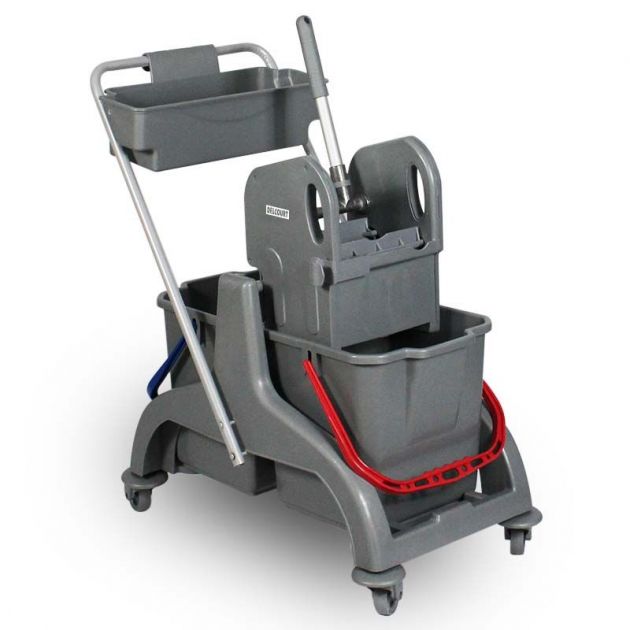 Base pour chariot de ménage 2 seaux 18L avec poignée de poussée