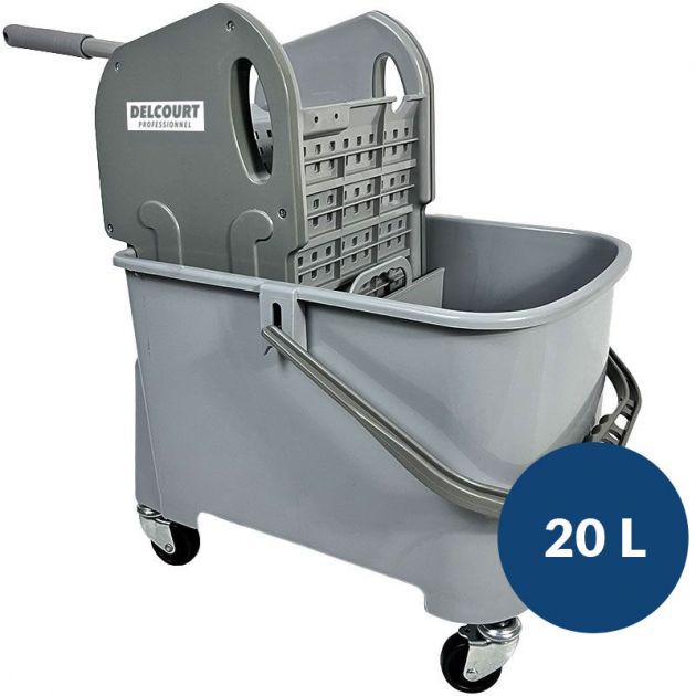 Seau essoreur à presse avec roues 20L