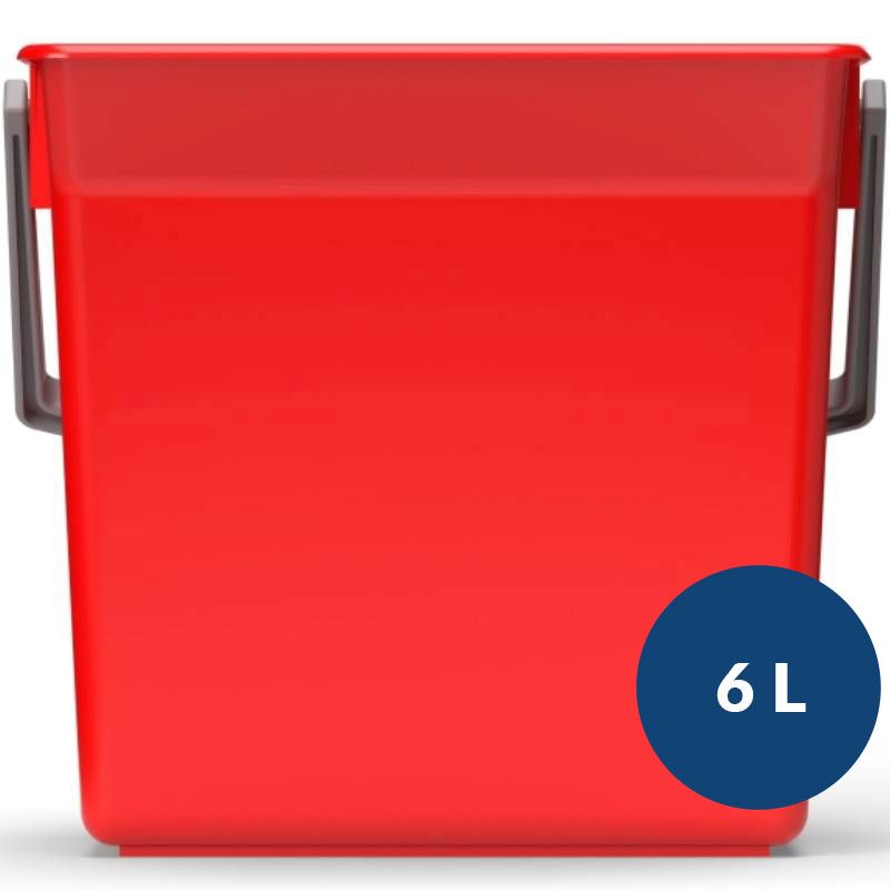 Seau de remplacement chariot ménager 6 L rouge