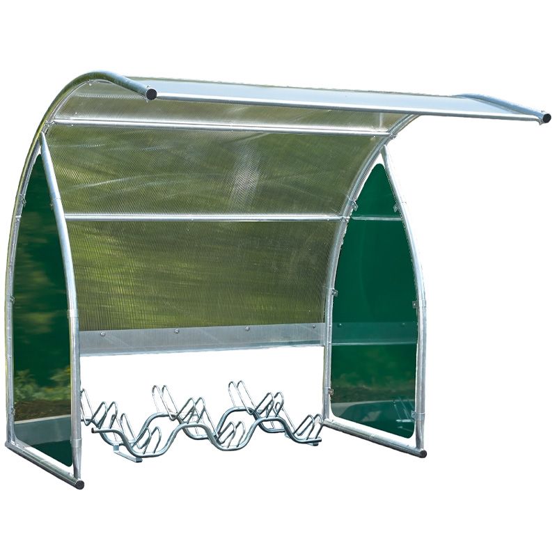 Abri 6 vélos / motos / scooters - Joues vertes avec support