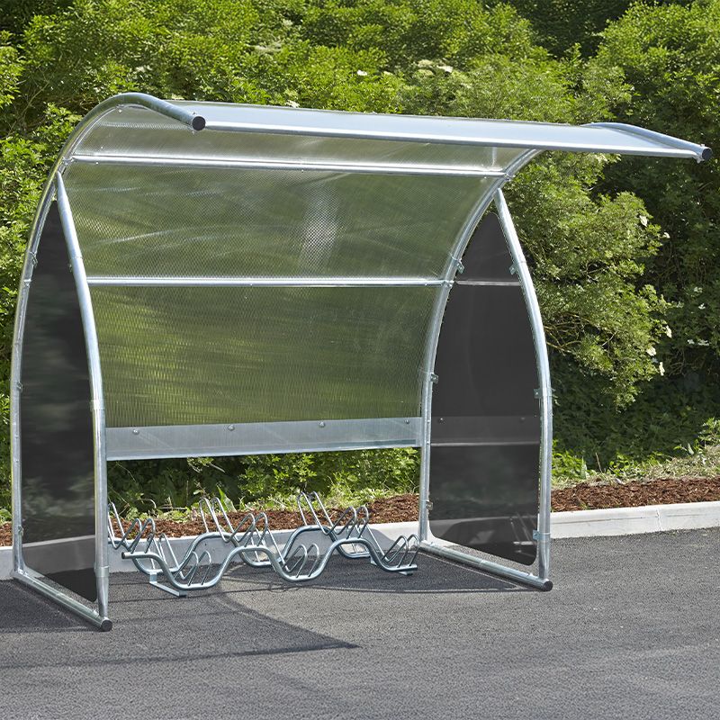 Abri 6 vélos / motos / scooters - Joues vertes avec support