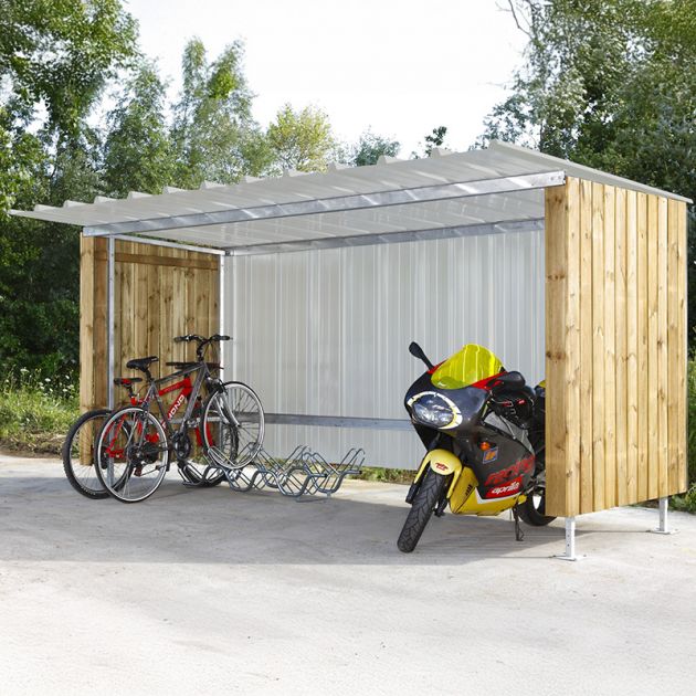 Abri extérieur à vélos-motos bardage en bois vélo moto Abri extérieur à vélos-motos bardage en bois vélo moto