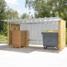 Abri extérieur à vélos-motos bardage en bois poubelle