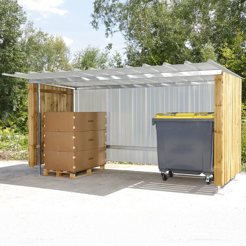 Abri extérieur à vélos-motos bardage en bois poubelle Abri extérieur à vélos-motos bardage en bois poubelle