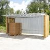 Abri extérieur à vélos-motos bardage en bois rangement