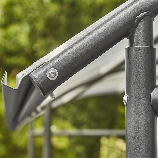 Abris vélos dôme 6 vélos + 2 scooters / motos avec bardage toit