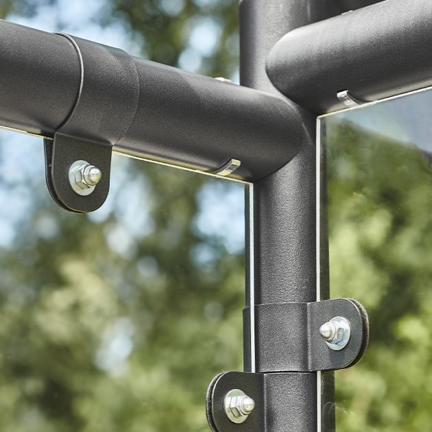 Abris vélos dôme 6 vélos + 2 scooters / motos avec bardage vitre