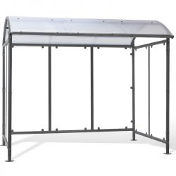 Abris vélos dôme 6 vélos + 2 scooters / motos avec bardage