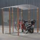 Abri velo 5 places avec piliers en bois exotique