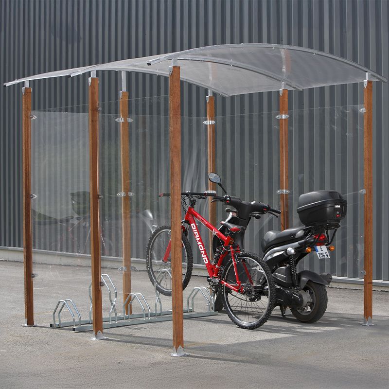 Abri vélos 4m² - Modèle avec piliers en bois