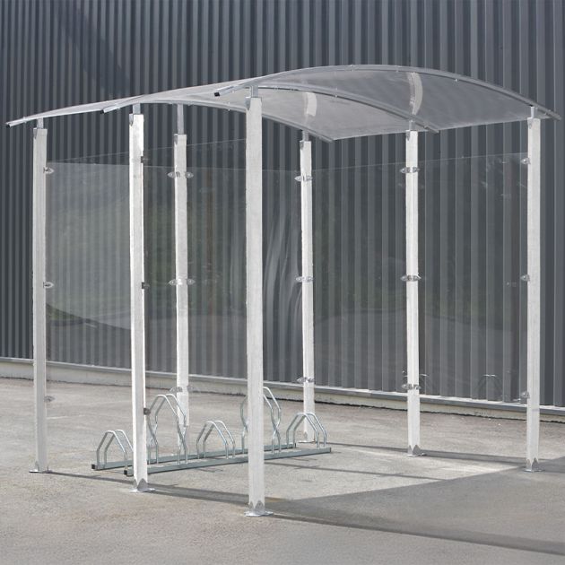 Abri velo 5 places avec piliers