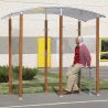 Abris fumeurs isolé + 1 banc version bois 2 m² mannequin