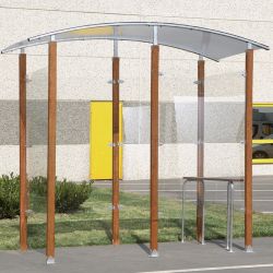 Abris fumeurs isolé + 1 banc version bois 2 m²