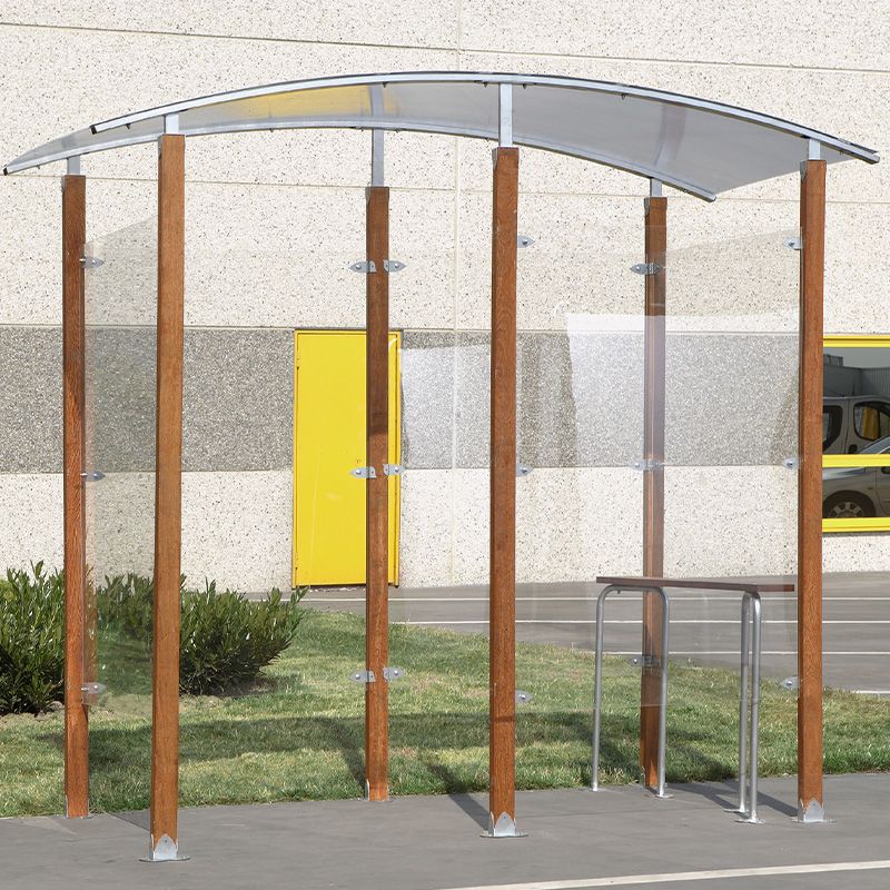 Abris fumeurs isolé + 1 banc version bois 2 m² Abris fumeurs isolé + 1 banc version bois 2 m²