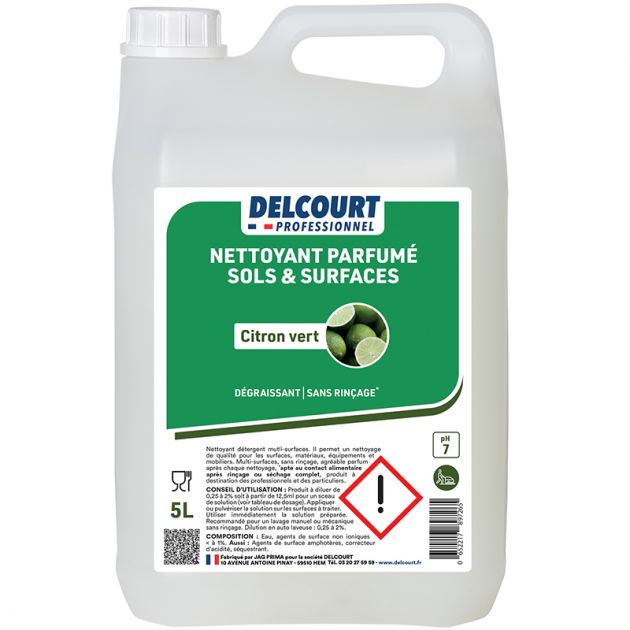 Nettoyant dégraissant concentré multi-surfaces HACCP 5 L citron vert