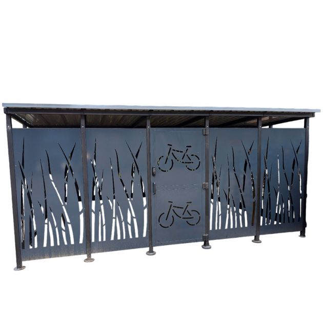 Abri Cubique - Modèle Roseau 3 x 5 m face 32 vélos