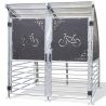 Abri sécurisé 6 vélos ou 3 vélos + 2 scooter avec bardage face fermé