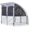 Abri sécurisé 6 vélos ou 3 vélos + 2 scooter avec bardage coté