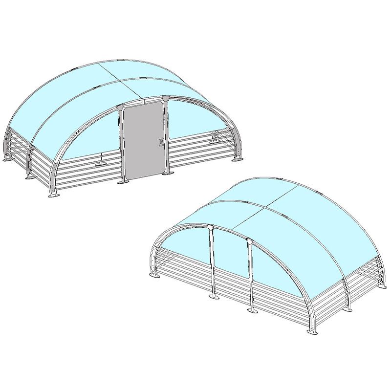 Abri sécurisé 12 vélos fermé schéma toit