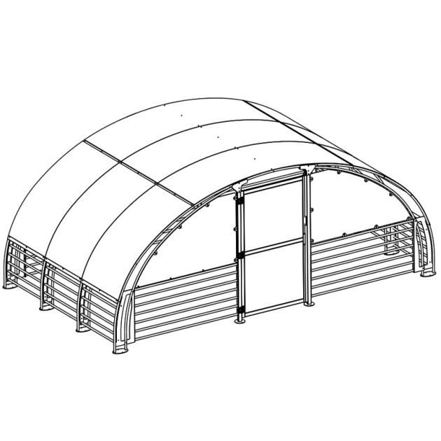 Abri 6 vélos qui se fixe à l'abri initial M026V schéma