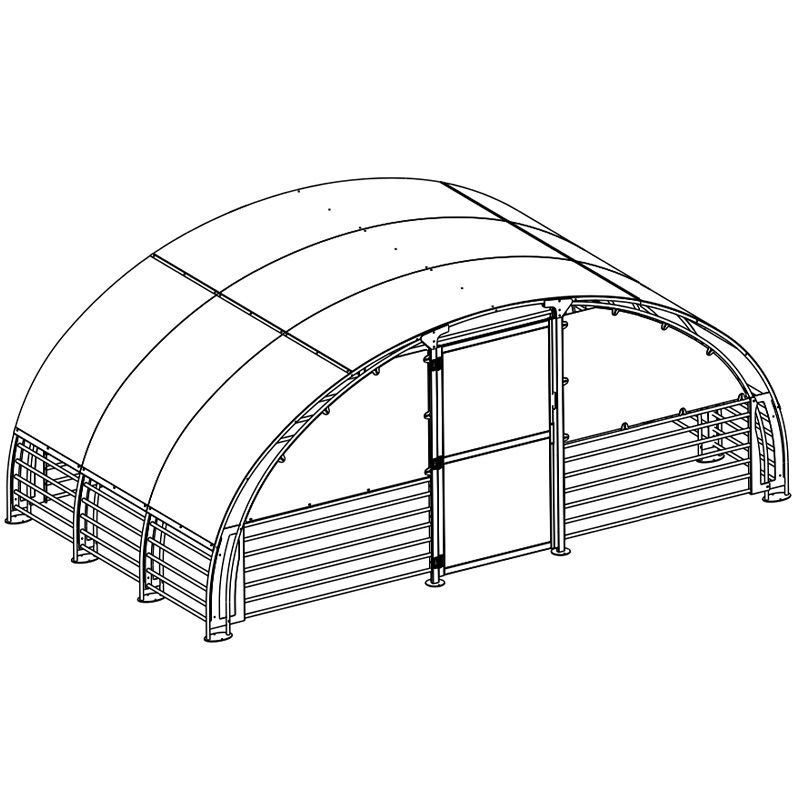 Abri 6 vélos qui se fixe à l'abri initial M026V schéma