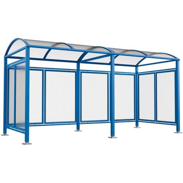 Abri vélos Voûte "M" avec bardages polycarbonate + extension bleu