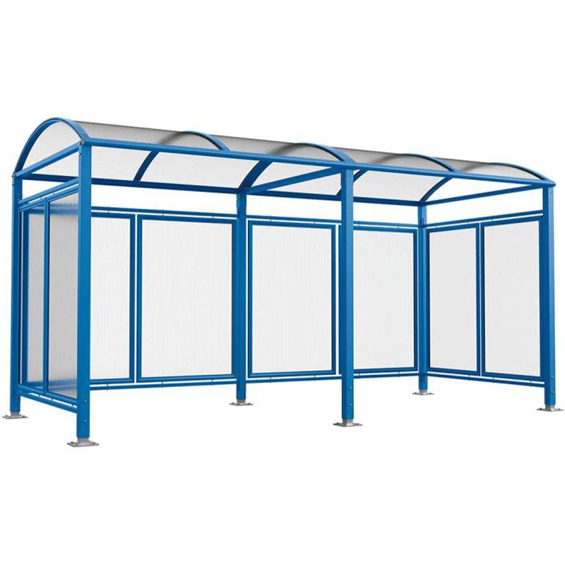 Abri vélos Voûte "M" avec bardages polycarbonate + extension bleu