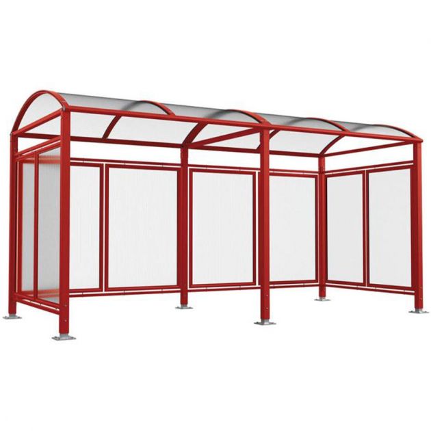 Abri vélos Voûte "M" avec bardages polycarbonate + extension bordeaux