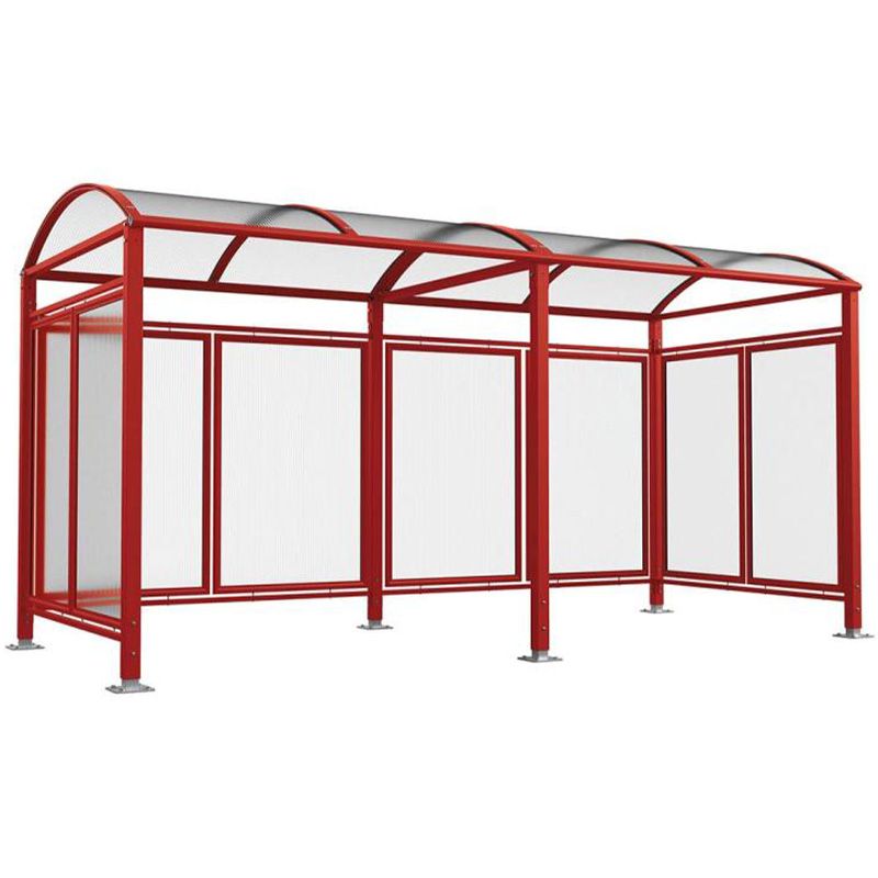 Abri vélos Voûte "M" avec bardages polycarbonate + extension bordeaux