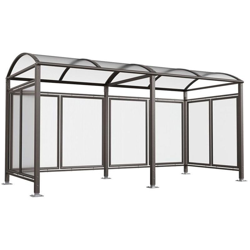 Abri vélos Voûte "M" avec bardages polycarbonate + extension gris anthracite