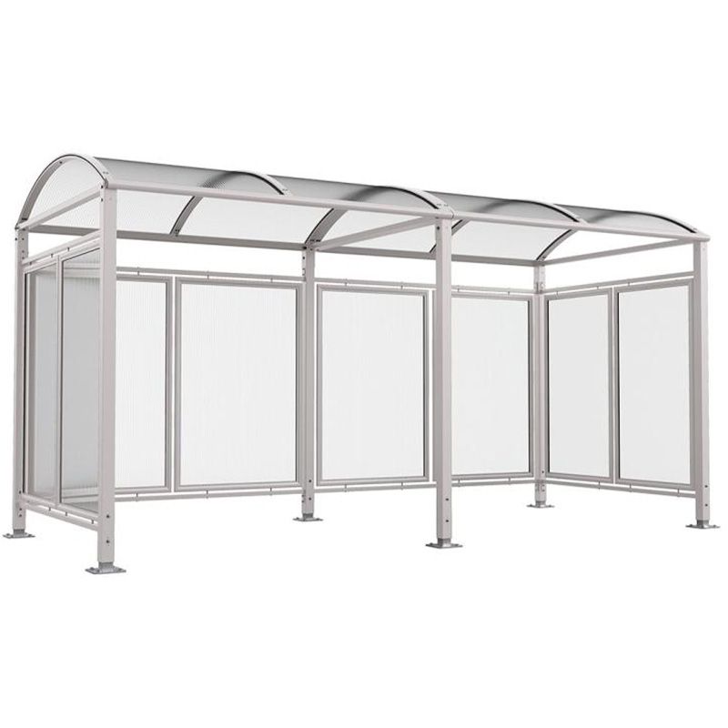 Abri vélos Voûte "M" avec bardages polycarbonate + extension gris