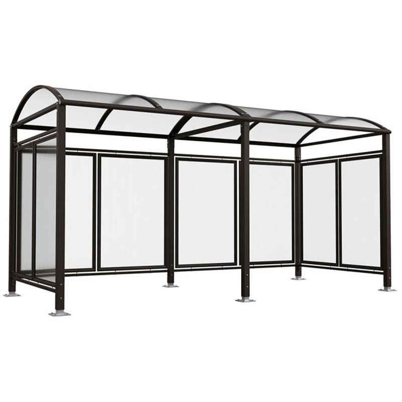 Abri vélos Voûte "M" avec bardages polycarbonate + extension noir